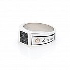 Мужское кольцо - печатка c черной шпинелью ZANCAN EXA018MR от ювелирного магазина Оникс