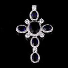 Срібний хрестик з синіми фіанітами 131905 от ювелирного магазина Оникс - 1
