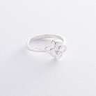 Серебряное кольцо "Клевер" с фианитом 112001 от ювелирного магазина Оникс - 2