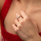 Серебряное кольцо "Клевер" с фианитом 112001 от ювелирного магазина Оникс - 1