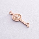 Золотая подвеска - ключ "Святой Бенедикт" п02918 от ювелирного магазина Оникс