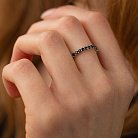 Золотое кольцо с дорожкой черных бриллиантов 229781122 от ювелирного магазина Оникс - 2