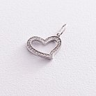 Серебряная подвеска с фианитами "Сердце" 131640 от ювелирного магазина Оникс