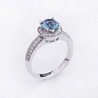 Золотое кольцо с голубым топазом и бриллиантами КТД1-156 от ювелирного магазина Оникс