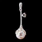 Серебряная подвеска ключик (фианиты, искусственный жемчуг) 132425 от ювелирного магазина Оникс - 1