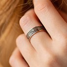 Обручальное золотое кольцо "Колосок" с чернением 240571300 от ювелирного магазина Оникс - 1