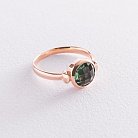 Золотое кольцо с зеленым фианитом к06758 от ювелирного магазина Оникс - 2