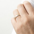Золотое кольцо с крестиком (фианиты) к05488 от ювелирного магазина Оникс - 3