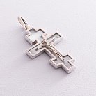 Серебряный православный крест с перламутром 131090 от ювелирного магазина Оникс