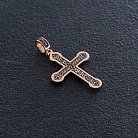 Золотой православный крест "Распятие. Спаси и Сохрани" с чернением п02823 от ювелирного магазина Оникс - 1