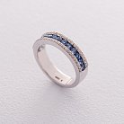 Золотое кольцо с синими сапфирами и бриллиантами кб0176gl от ювелирного магазина Оникс