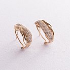 Золоті сережки з діамантами кит0590 от ювелирного магазина Оникс - 2