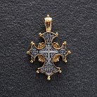Срібний хрест з позолотою "Процвете Древо Хреста" 131681 от ювелирного магазина Оникс - 2