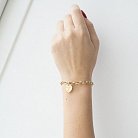 Золотой браслет сердечком минимализм б02470 от ювелирного магазина Оникс - 2