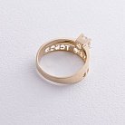 Помолвочное кольцо "Я кохаю тебе" с фианитом (желтое золото) к07962 от ювелирного магазина Оникс - 4