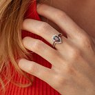 Двойное серебряное кольцо с пиропом и фианитами GS-01-004-4110 от ювелирного магазина Оникс - 1