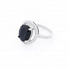 Срібний перстень з синім сапфіром і фіанітами 111509 от ювелирного магазина Оникс - 1