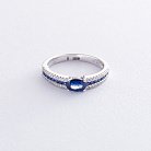 Перстень із золота з синіми сапфірами і діамантами кб0185lg от ювелирного магазина Оникс