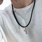 Православный крест "Распятие. Божия Матерь "Воплощение". Пять святителей" (чернение) п01749 от ювелирного магазина Оникс - 1