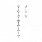 Срібні сережки з фіанітами "Дощ" 122156 от ювелирного магазина Оникс - 1
