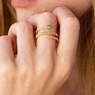 Золотое кольцо "Змея" с бриллиантами кб0524ca от ювелирного магазина Оникс - 6