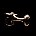 Золотой пирсинг в пупок "Сердечко" с фианитами пир00096 от ювелирного магазина Оникс - 1