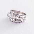 Серебряное кольцо с фианитами 112578 от ювелирного магазина Оникс - 4