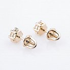 Золотые серьги-гвоздики с бриллиантами е0465ж от ювелирного магазина Оникс - 2