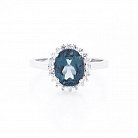 Помолвочное серебряное кольцо (топаз, фианиты) 111466 от ювелирного магазина Оникс - 2