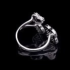 Срібний перстень "Серце і клевер" з оніксом і фіанітами 111770 от ювелирного магазина Оникс - 2