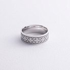 Обручальное кольцо "Вышиванка" в белом золоте 240511100 от ювелирного магазина Оникс - 4