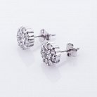 Серебряные серьги-пусеты с фианитами 121920 от ювелирного магазина Оникс - 4