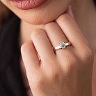 Помолвочное золотое кольцо с фианитом к05751 от ювелирного магазина Оникс - 1