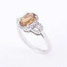 Золотое кольцо с дымчатым кварцем и бриллиантами к368 от ювелирного магазина Оникс