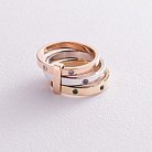 Тройное кольцо с цветными фианитами к02593 от ювелирного магазина Оникс - 3