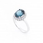 Помолвочное серебряное кольцо (топаз, фианиты) 111466 от ювелирного магазина Оникс