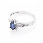 Золотое кольцо с синим сапфиром и бриллиантами C01299R от ювелирного магазина Оникс - 2