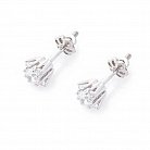 Серебряные серьги-гвоздики с фианитами 121863 от ювелирного магазина Оникс