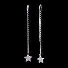 Серебряные серьги "Звездочки" с фианитами 121743 от ювелирного магазина Оникс - 1