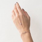Золотой слейв браслет "Сердечко и бесконечность" (фианиты) б02939 от ювелирного магазина Оникс