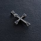 Срібний хрест "Розп'яття. Спаси та Збережи" з ебеновим деревом mini 1061 от ювелирного магазина Оникс - 3