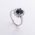Серебряное кольцо с сапфиром и фианитами GS-01-012-3110 от ювелирного магазина Оникс - 1