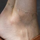 Браслет "Сердечки и крестики" на ногу (желтое золото) б05124 от ювелирного магазина Оникс - 6