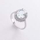 Серебряное кольцо с голубым топазом и фианитами GS-01-134-3910 от ювелирного магазина Оникс