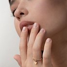 Золотое кольцо "Сердечко" с фианитом к06789 от ювелирного магазина Оникс - 1