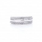 Серебряное кольцо с фианитами (родий) 111274 от ювелирного магазина Оникс - 6