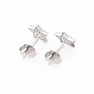 Серебряные серьги - гвоздики "Звёздочки" с фианитами 122051 от ювелирного магазина Оникс - 3