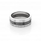 Тройное серебряное кольцо с фианитами 112050 от ювелирного магазина Оникс - 1