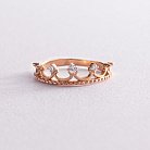 Золотое кольцо "Корона" (фианиты) к02909 от ювелирного магазина Оникс