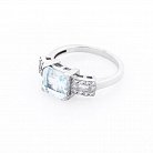 Серебряное кольцо с голубым топазом и фианитами 111456 от ювелирного магазина Оникс - 1